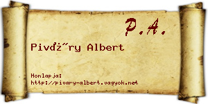 Piváry Albert névjegykártya