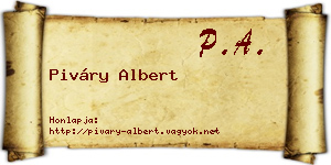 Piváry Albert névjegykártya